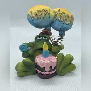 Vintage Russ Toadly Yours Toad Birthday Resin Figurine Birthday Cake Topper
